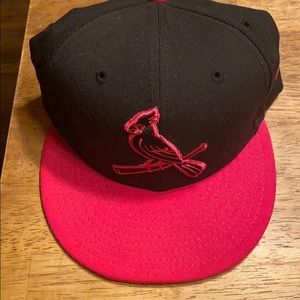 Fitted Cardinal Hat like new with hot pink logo